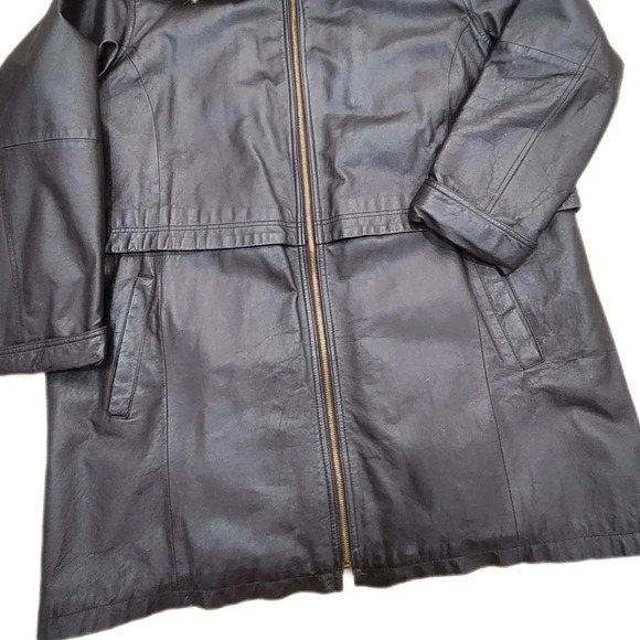 Vintage Veranesi Leathee Coat, Dark Brown, Women's 24W - Picture 5 of 8